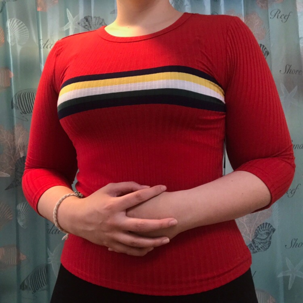 Almost Famous Tommi Place Stripe Red Top